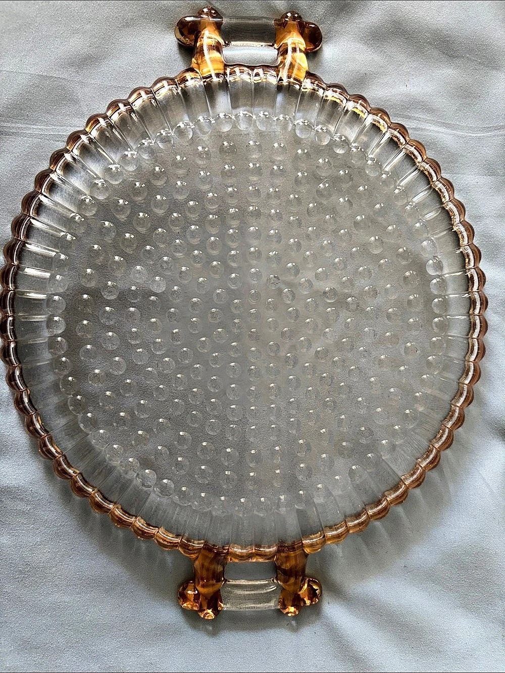 Vintage Jeanette National Clear & Gold Glass Sugar/Creamer Tray Set - Picture 3 of 10